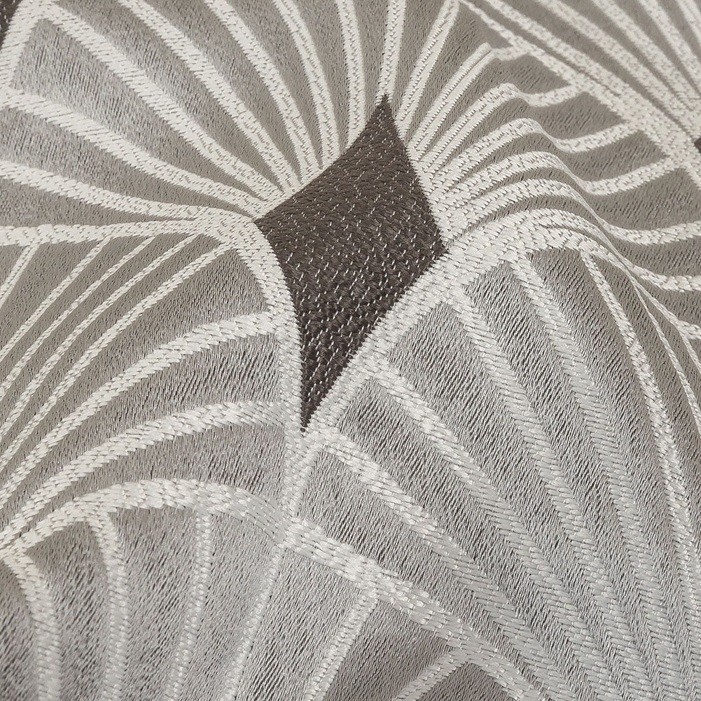 Drapery Jacquard - Silver Maze of Fans - British Imported Detail Drapery Jacquard - Silver Maze of Fans - British Imported Detail