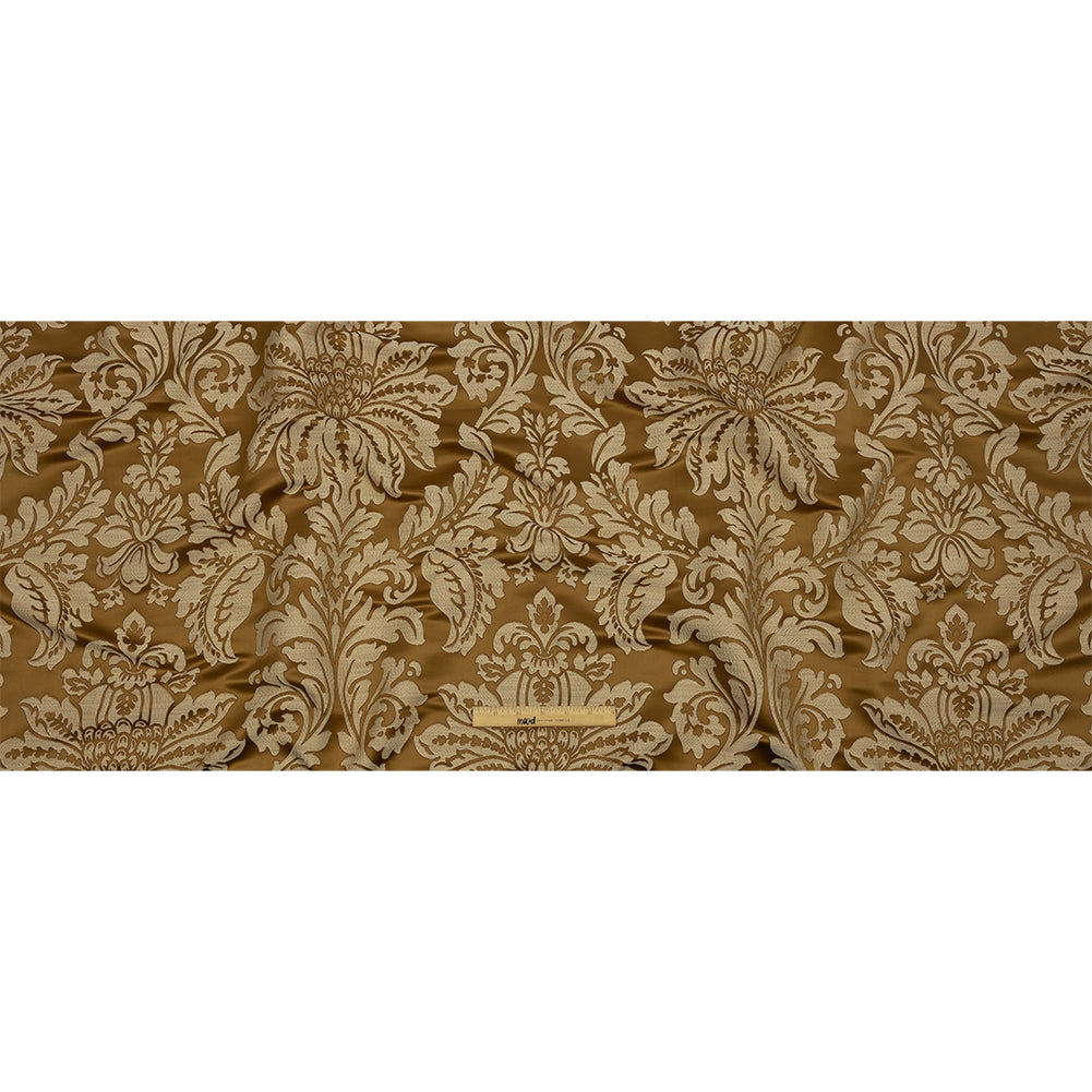 Drapery Jacquard - Bronze Leafy Damask - British Imported Full Drapery Jacquard - Bronze Leafy Damask - British Imported Full