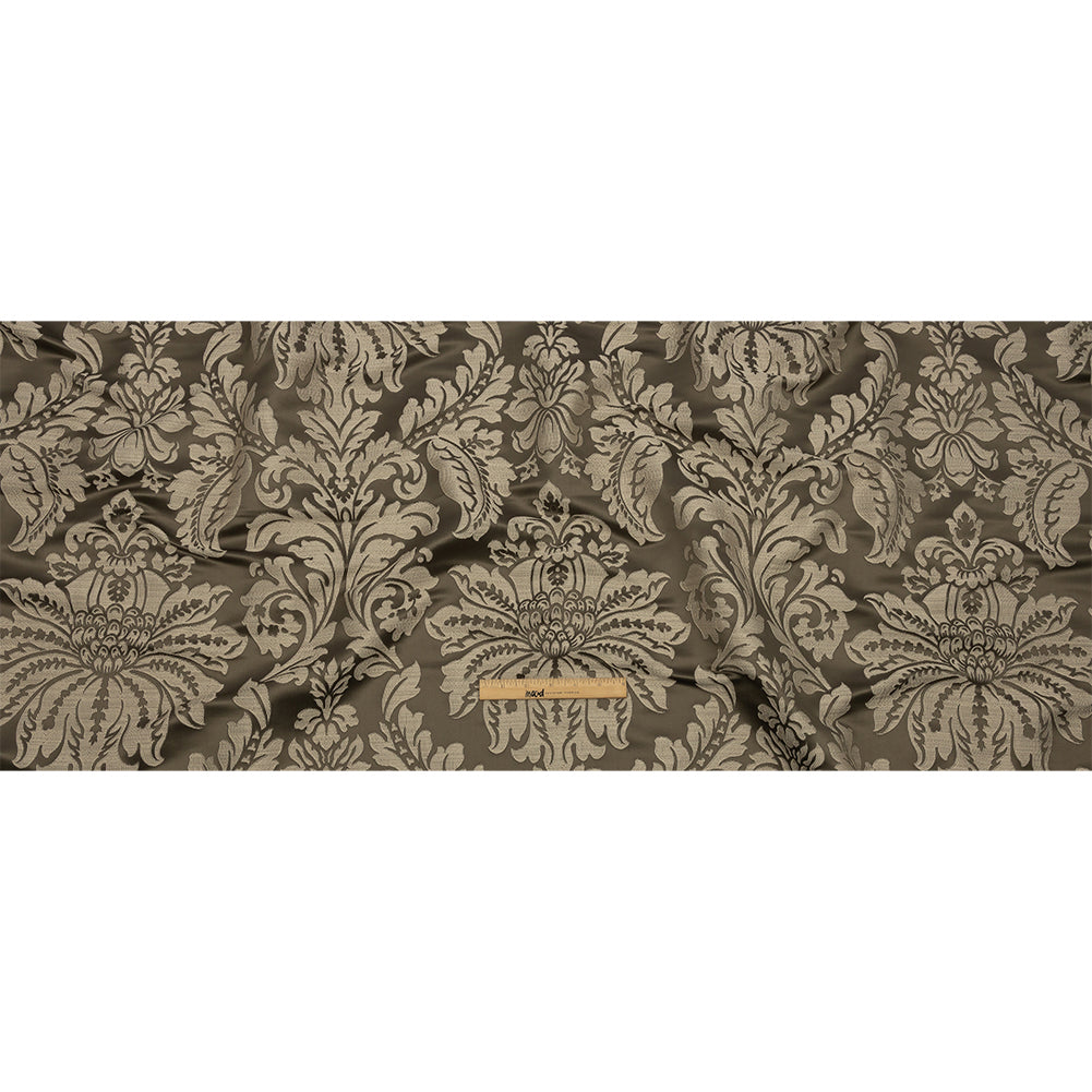 Drapery Jacquard - Fawn Leafy Damask - British Imported Full Drapery Jacquard - Fawn Leafy Damask - British Imported Full