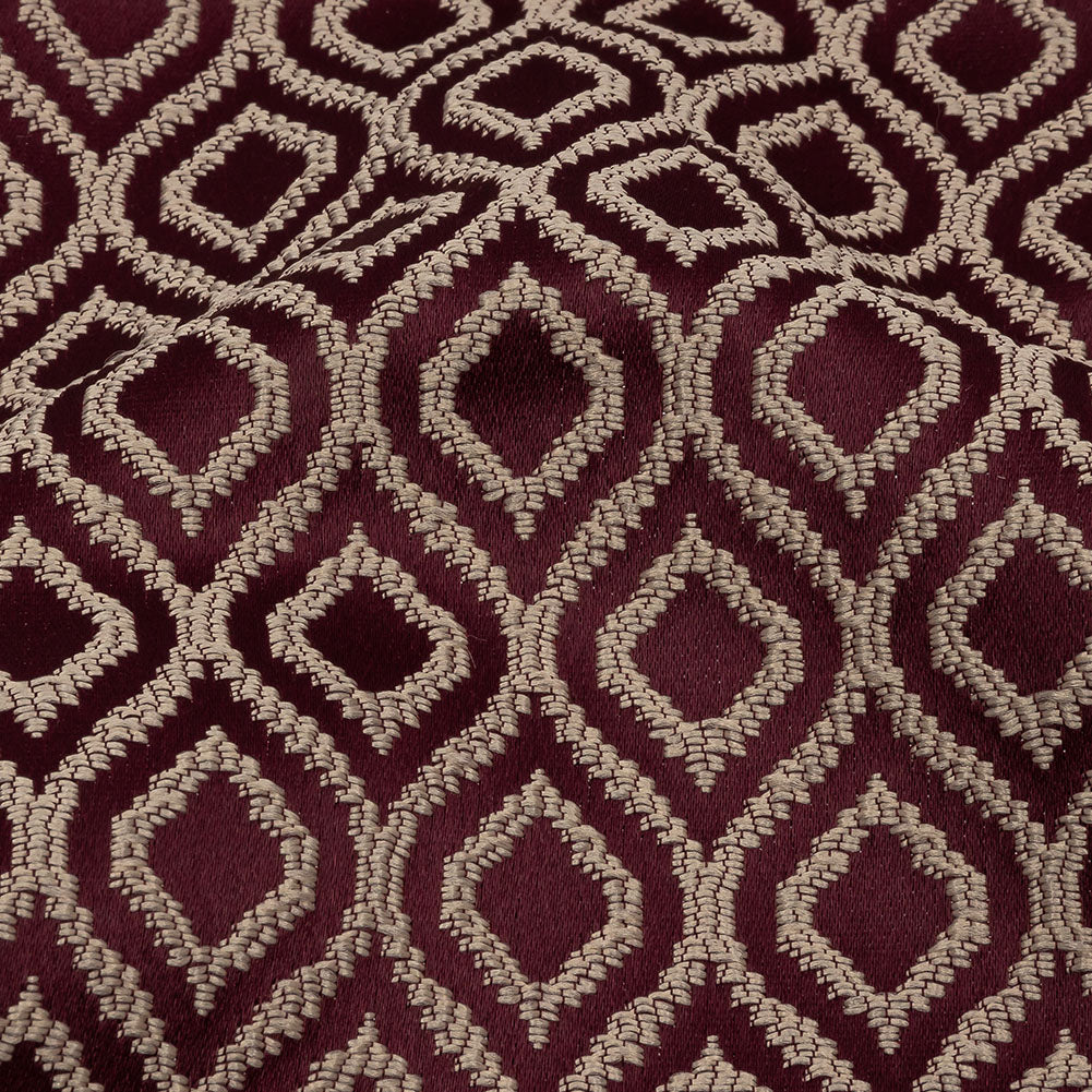 Drapery Jacquard - Berry Simple Ogees - British Imported Detail Drapery Jacquard - Berry Simple Ogees - British Imported Detail