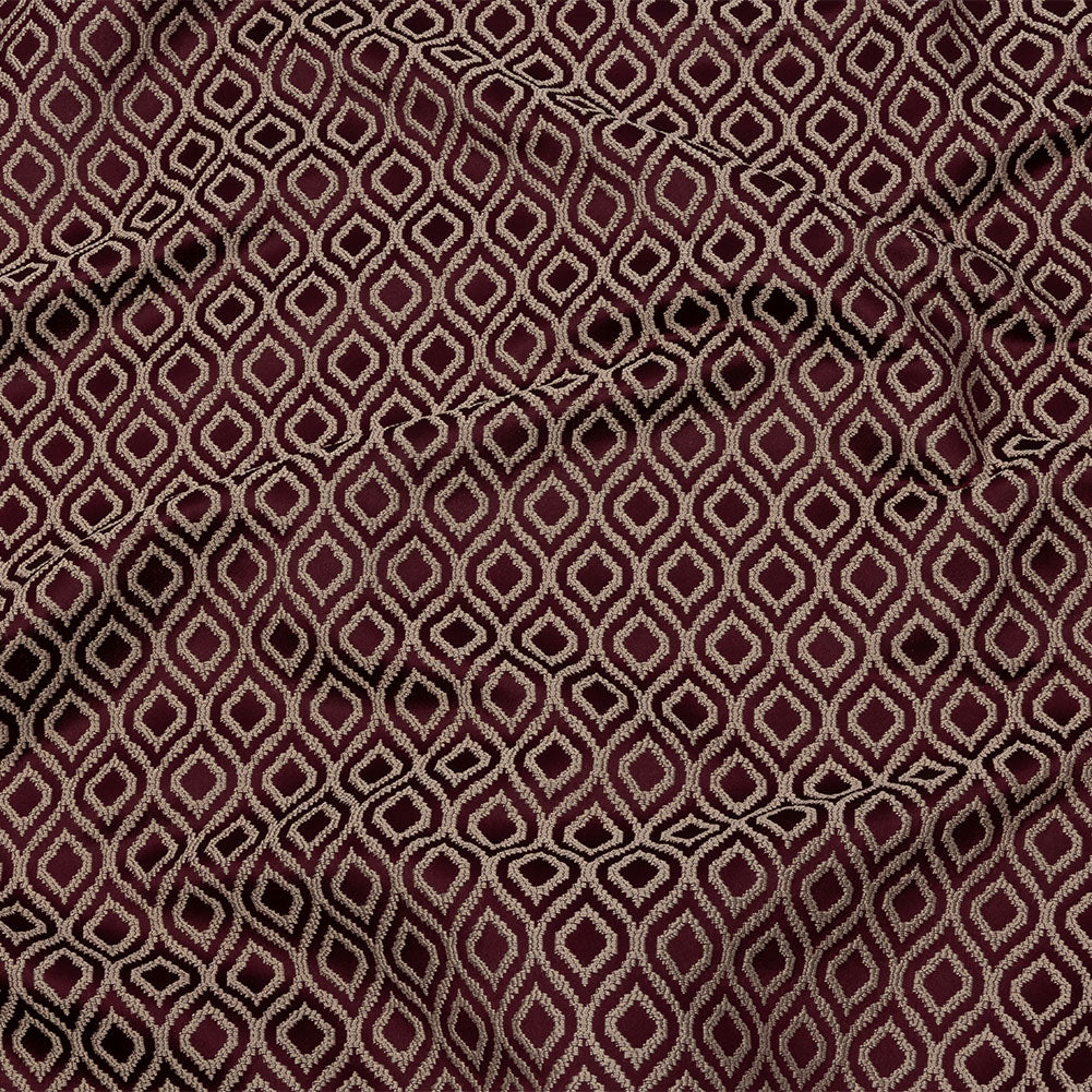 Drapery Jacquard - Berry Simple Ogees - British Imported Drapery Jacquard - Berry Simple Ogees - British Imported