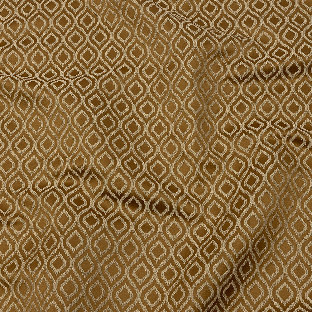 Drapery Jacquard - Bronze Simple Ogees - British Imported Drapery Jacquard - Bronze Simple Ogees - British Imported
