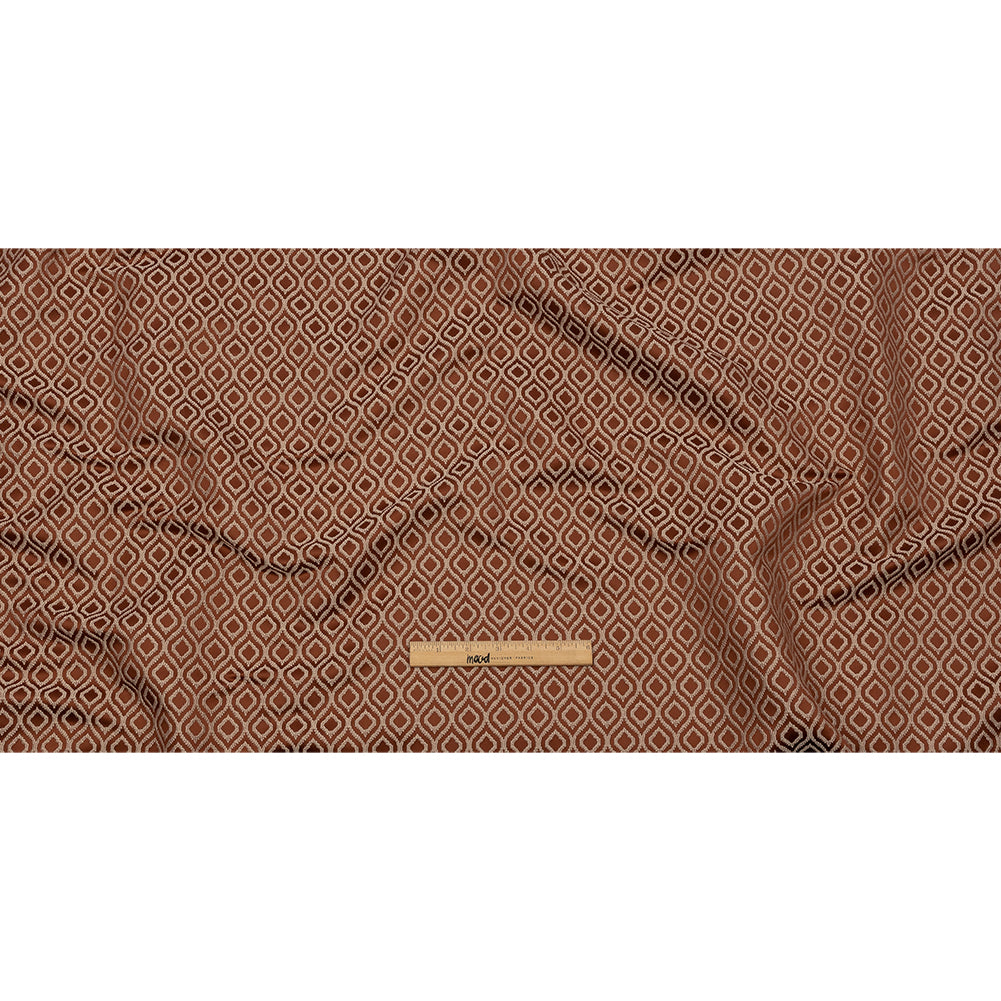 Drapery Jacquard - Rust Simple Ogees - British Imported Full Drapery Jacquard - Rust Simple Ogees - British Imported Full