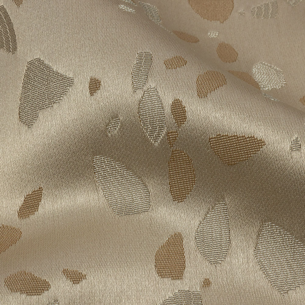 Metallic Satin-Faced Drapery Jacquard - Sandstone Pebbles - British Imported Detail Metallic Satin-Faced Drapery Jacquard - Sandstone Pebbles - British Imported Detail