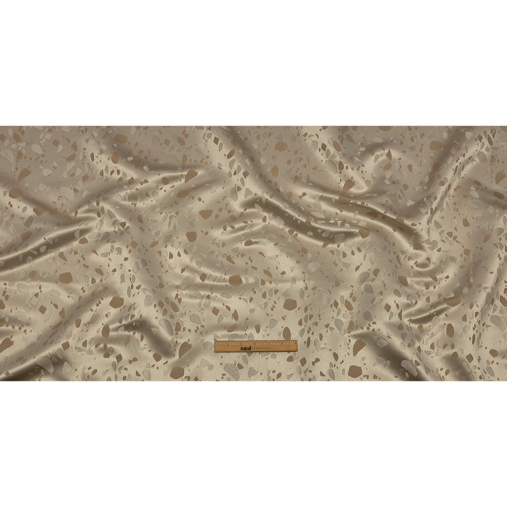 Metallic Satin-Faced Drapery Jacquard - Sandstone Pebbles - British Imported Full Metallic Satin-Faced Drapery Jacquard - Sandstone Pebbles - British Imported Full