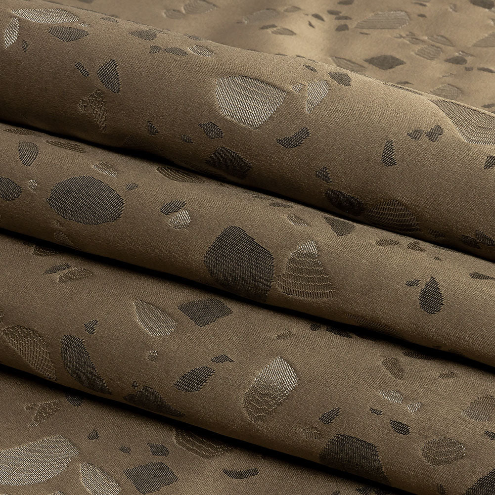 Metallic Satin-Faced Drapery Jacquard - Truffle Pebbles - British Imported Folded Metallic Satin-Faced Drapery Jacquard - Truffle Pebbles - British Imported Folded