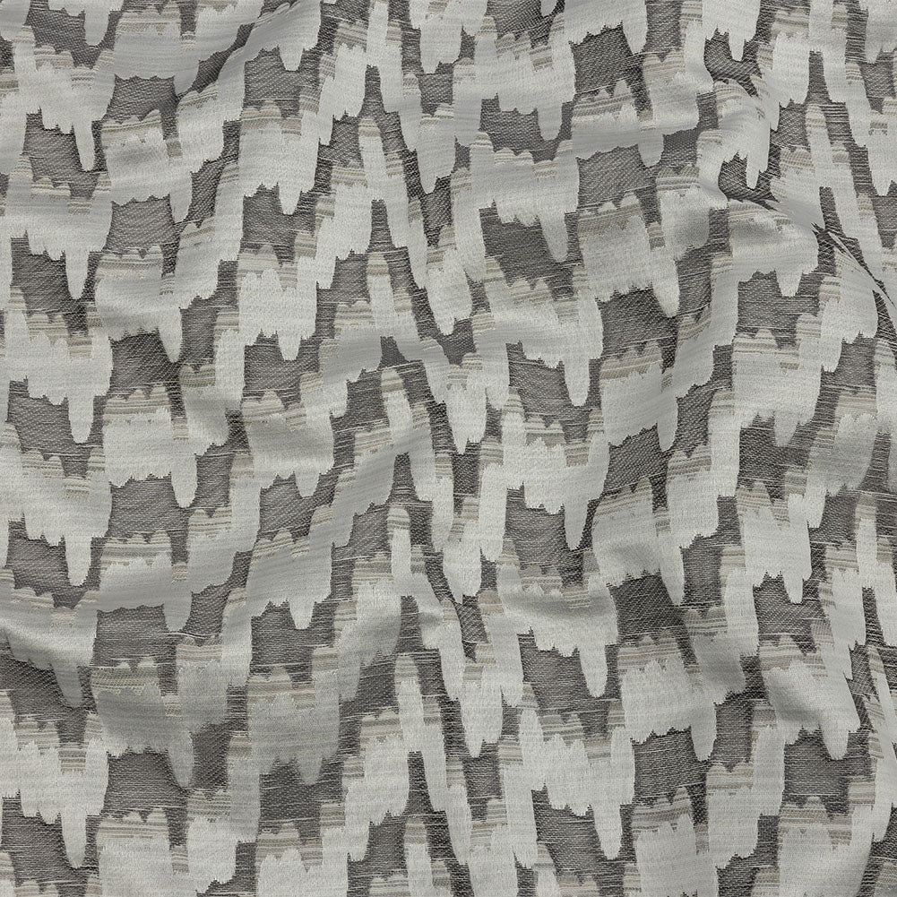 Drapery Jacquard - Aluminium Abstract Clouds - British Imported Drapery Jacquard - Aluminium Abstract Clouds - British Imported