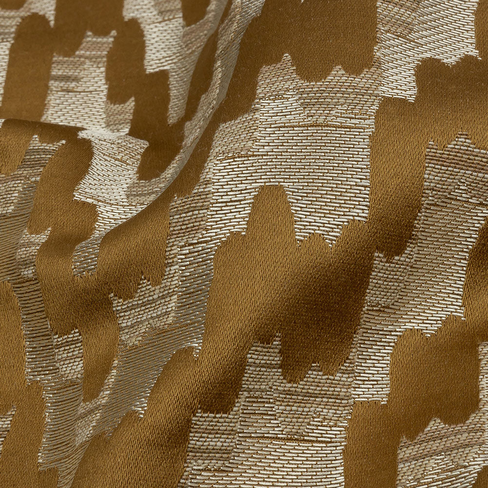 Drapery Jacquard - Brass Abstract Clouds - British Imported Detail Drapery Jacquard - Brass Abstract Clouds - British Imported Detail