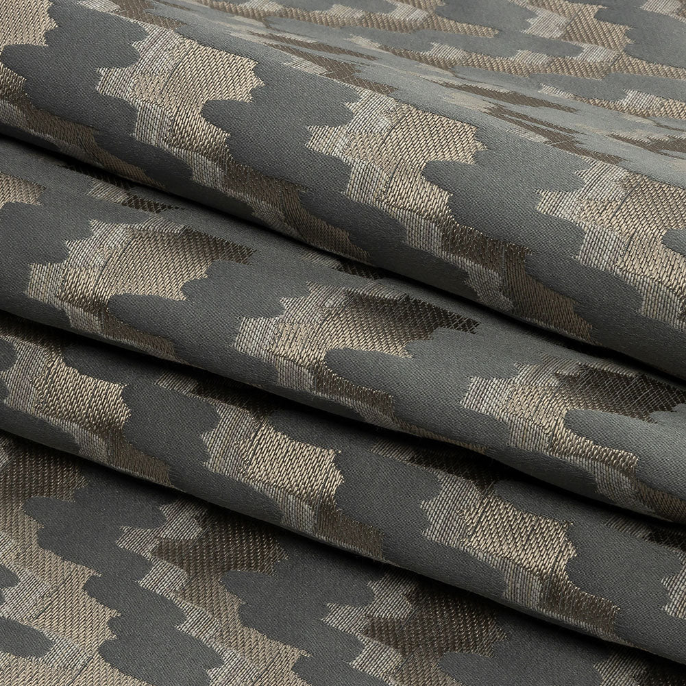 Drapery Jacquard - Slate Abstract Clouds - British Imported Folded Drapery Jacquard - Slate Abstract Clouds - British Imported Folded