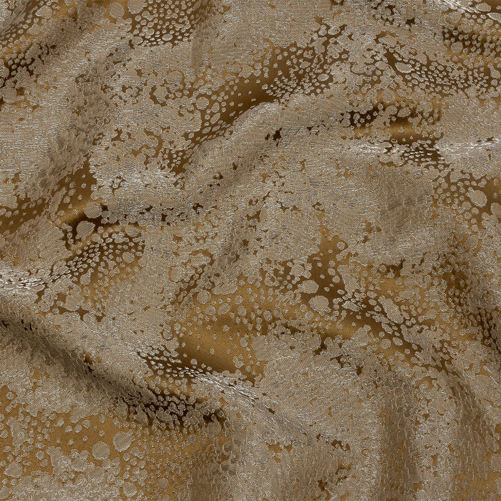 Metallic Drapery Jacquard - Brass Pebbly Spots - British Imported Metallic Drapery Jacquard - Brass Pebbly Spots - British Imported
