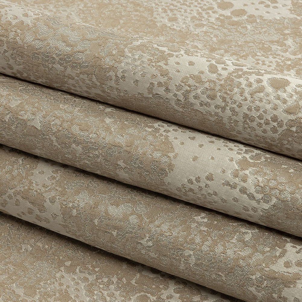 Metallic Drapery Jacquard - Sandstone Pebbly Spots - British Imported Folded Metallic Drapery Jacquard - Sandstone Pebbly Spots - British Imported Folded