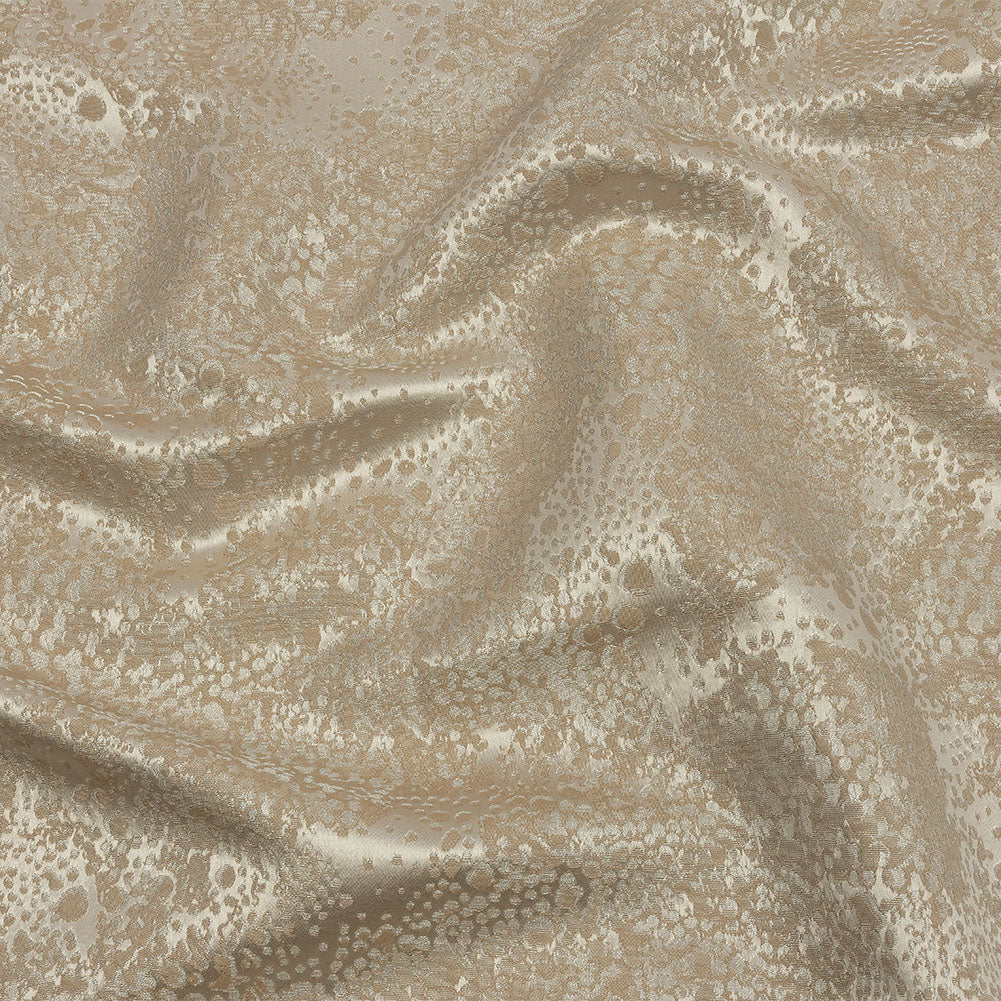 Metallic Drapery Jacquard - Sandstone Pebbly Spots - British Imported Metallic Drapery Jacquard - Sandstone Pebbly Spots - British Imported