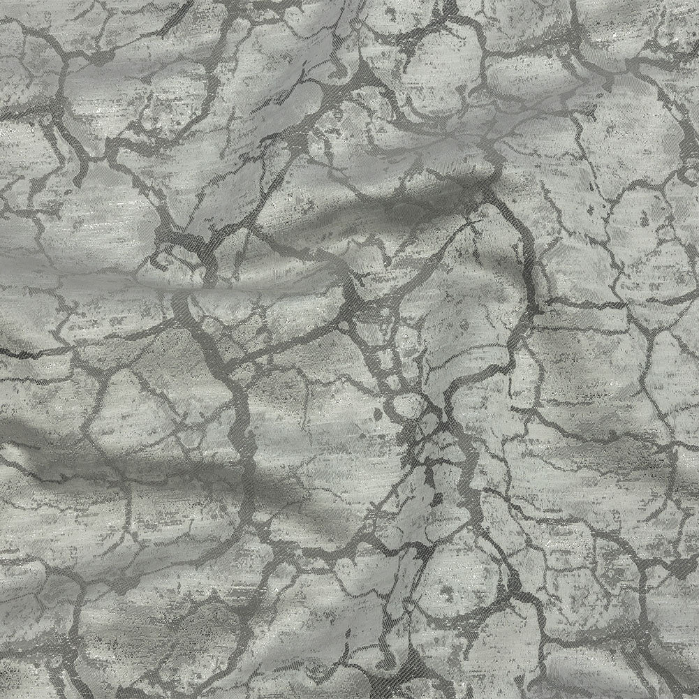 Metallic Drapery Jacquard - Platinum Marble Veins - British Imported Metallic Drapery Jacquard - Platinum Marble Veins - British Imported