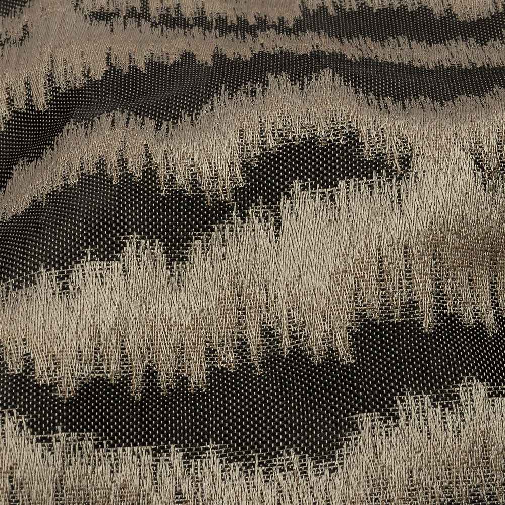 Drapery Jacquard - Fossil Abstract Stripes - British Imported Detail Drapery Jacquard - Fossil Abstract Stripes - British Imported Detail