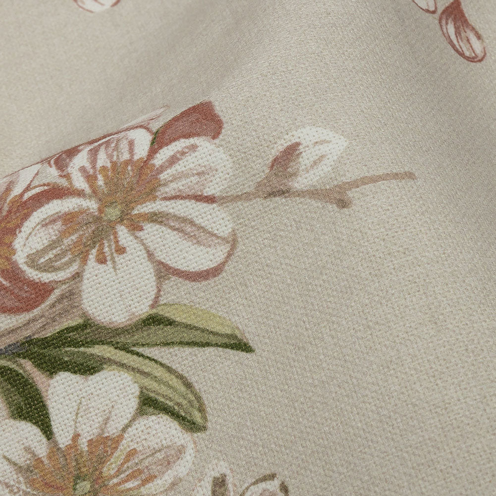 Cotton Canvas Print - Linen Blossoming Trees and Bees - British Imported Detail Cotton Canvas Print - Linen Blossoming Trees and Bees - British Imported Detail