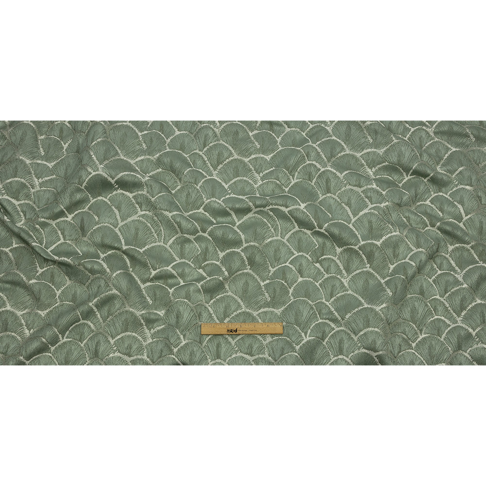 Drapery Jacquard - Jade Fan Scales - British Imported Full Drapery Jacquard - Jade Fan Scales - British Imported Full