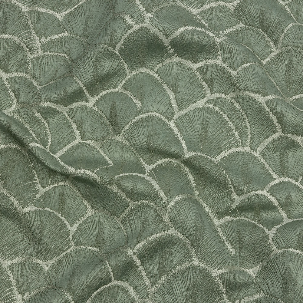 Drapery Jacquard - Jade Fan Scales - British Imported Drapery Jacquard - Jade Fan Scales - British Imported