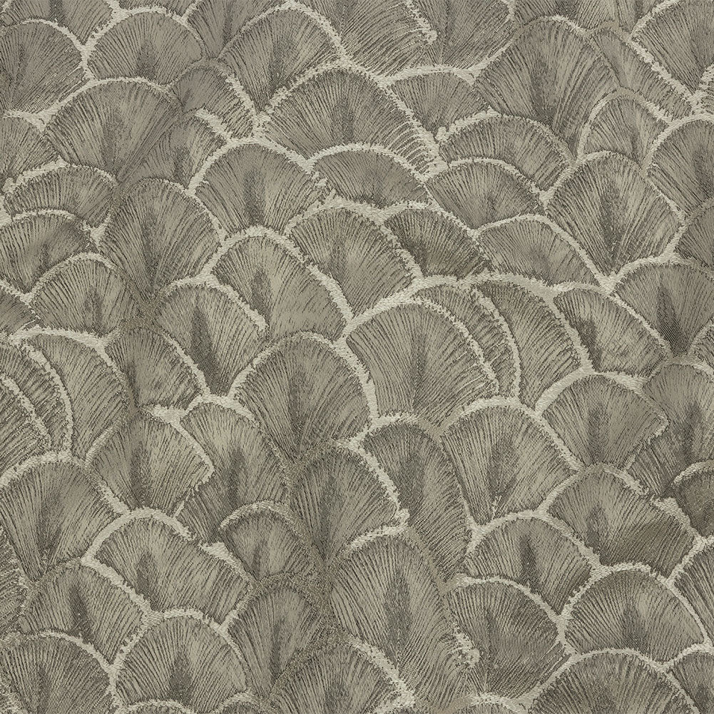 Drapery Jacquard - Pewter Fan Scales - British Imported Drapery Jacquard - Pewter Fan Scales - British Imported