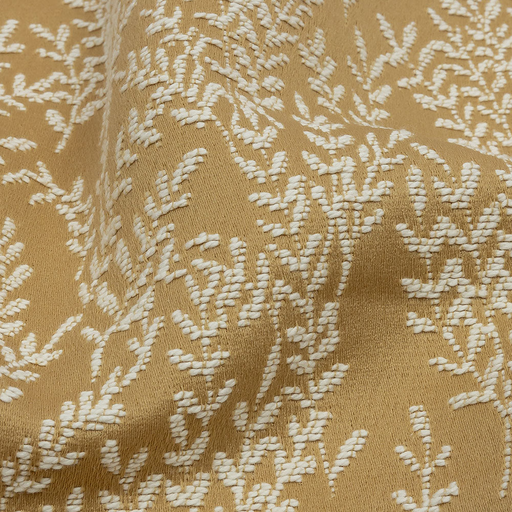 Drapery Jacquard - Gold Little Leaves - British Imported Detail Drapery Jacquard - Gold Little Leaves - British Imported Detail