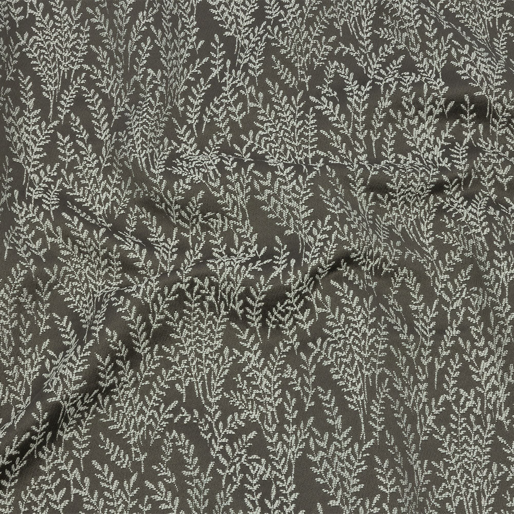 Drapery Jacquard - Grey Little Leaves - British Imported Drapery Jacquard - Grey Little Leaves - British Imported