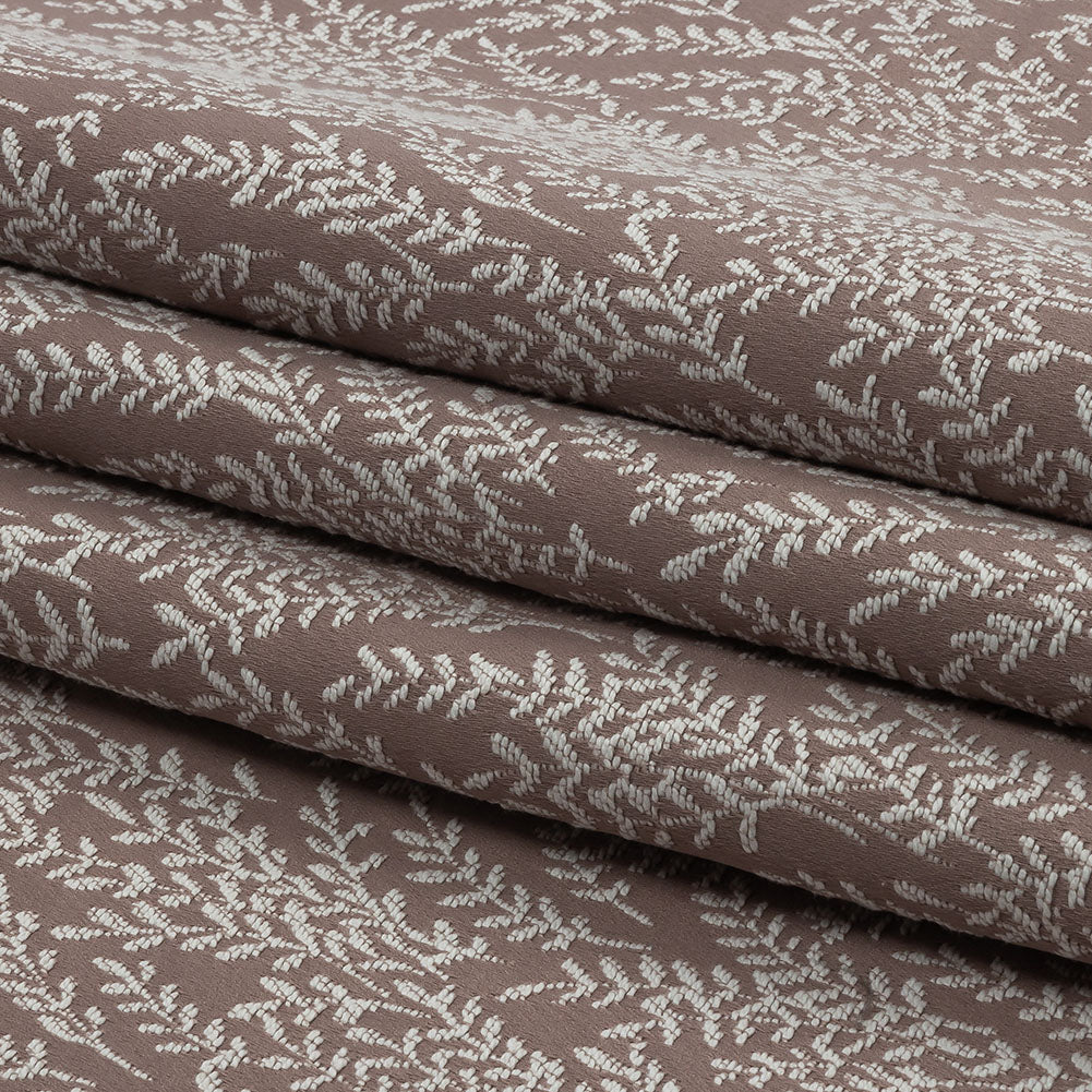 Drapery Jacquard - Mauve Little Leaves - British Imported Folded Drapery Jacquard - Mauve Little Leaves - British Imported Folded