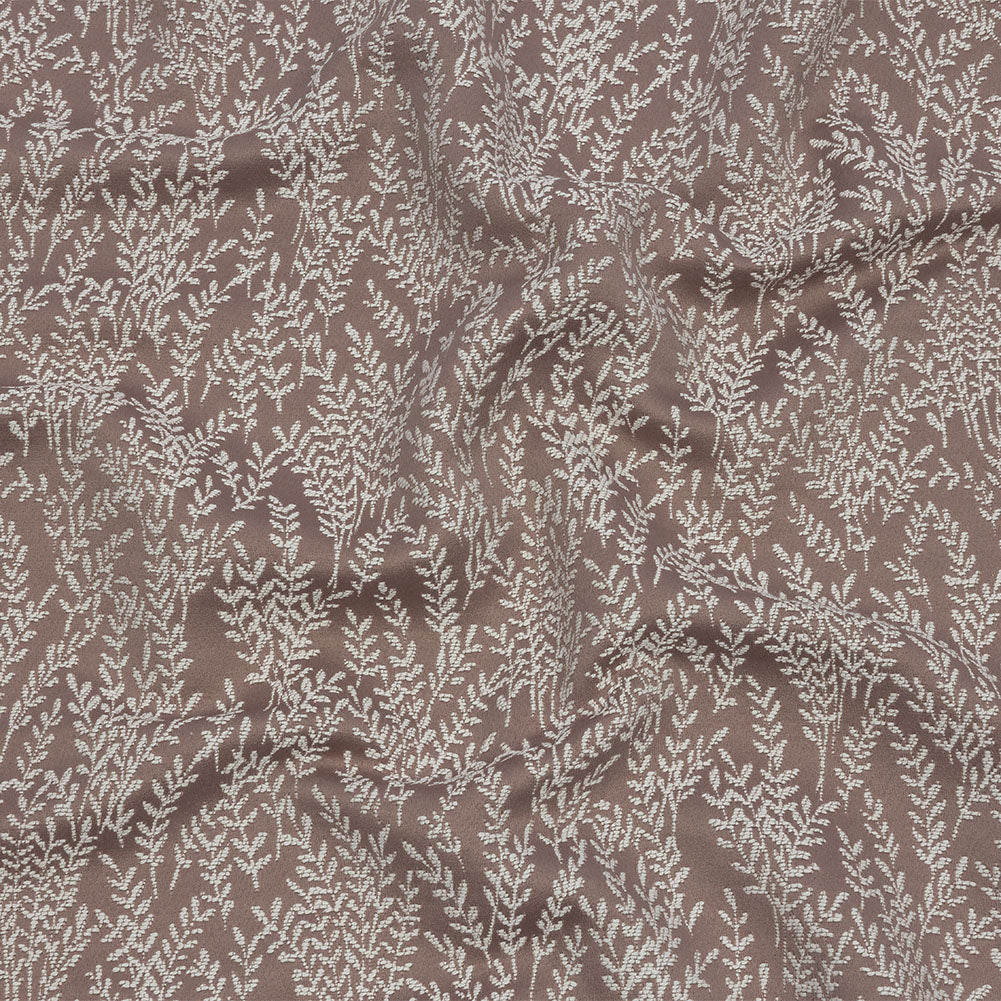 Drapery Jacquard - Mauve Little Leaves - British Imported Drapery Jacquard - Mauve Little Leaves - British Imported