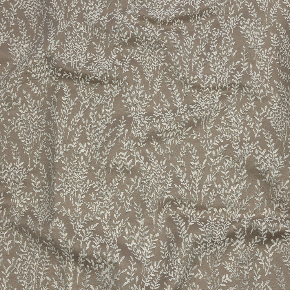 Drapery Jacquard - Putty Little Leaves - British Imported Drapery Jacquard - Putty Little Leaves - British Imported