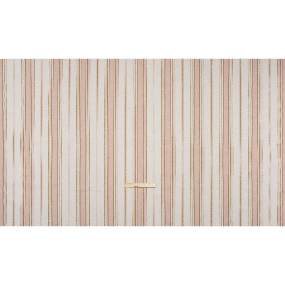 Cotton and Recycled Polyester Woven - Blush Tactile Stripes - British Imported Cotton and Recycled Polyester Woven - Blush Tactile Stripes - British Imported