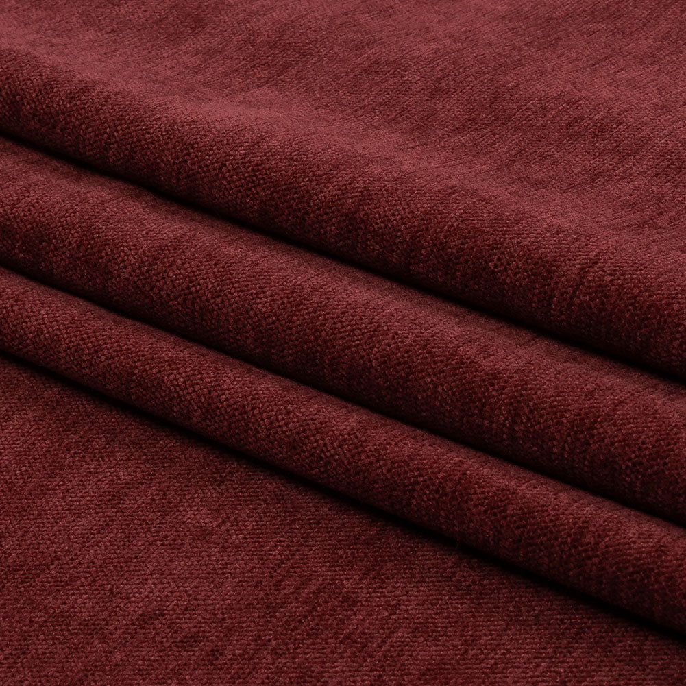 Polyester Upholstery Chenille - Cranberry - British Imported Folded Polyester Upholstery Chenille - Cranberry - British Imported Folded