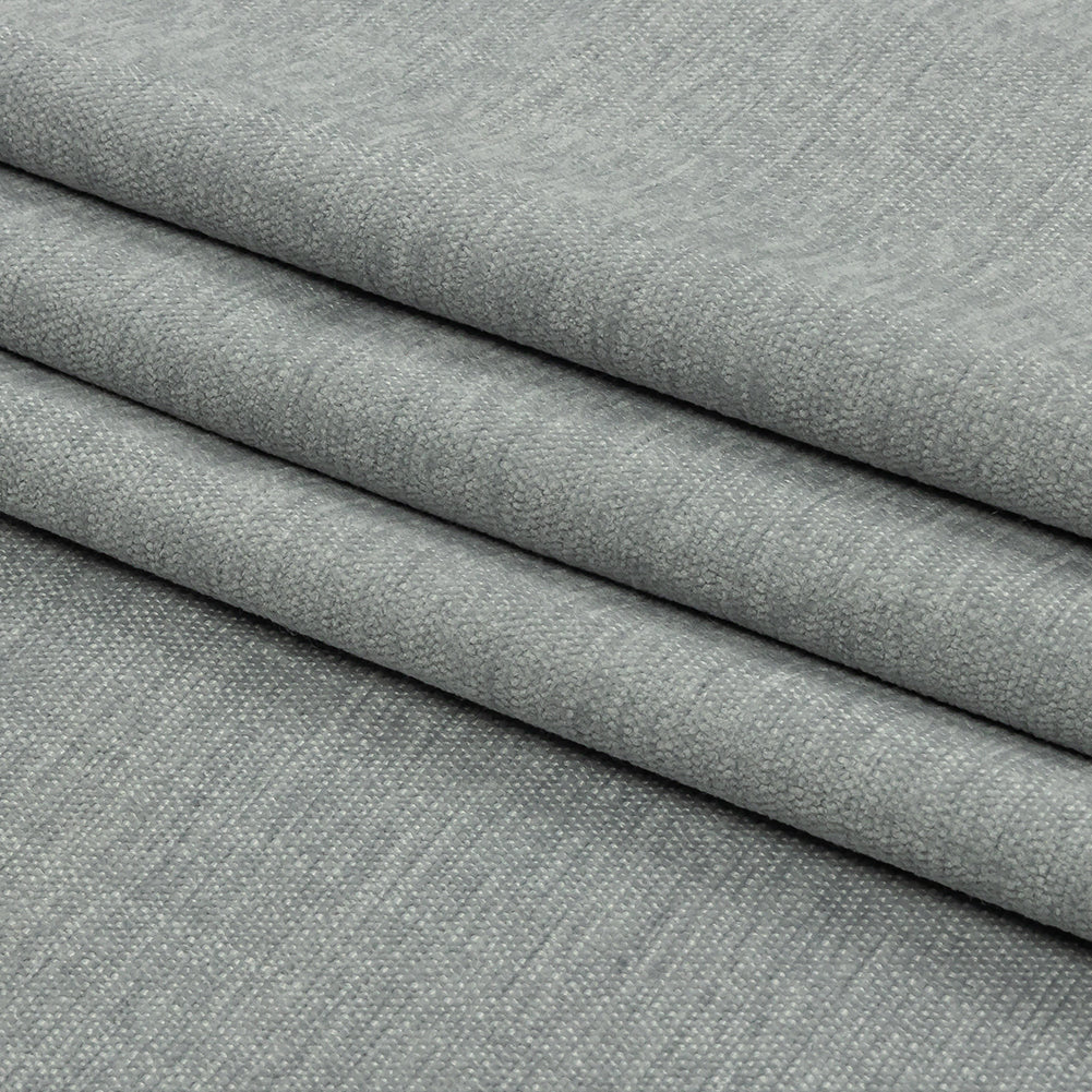 Polyester Upholstery Chenille - Silver - British Imported Folded Polyester Upholstery Chenille - Silver - British Imported Folded