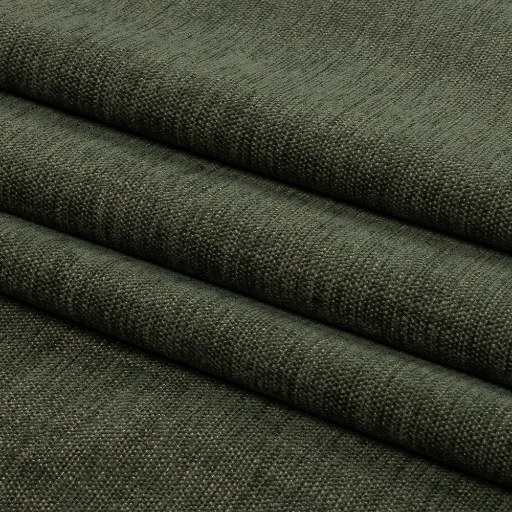 Polyester Upholstery Chenille - Thyme - British Imported Folded Polyester Upholstery Chenille - Thyme - British Imported Folded