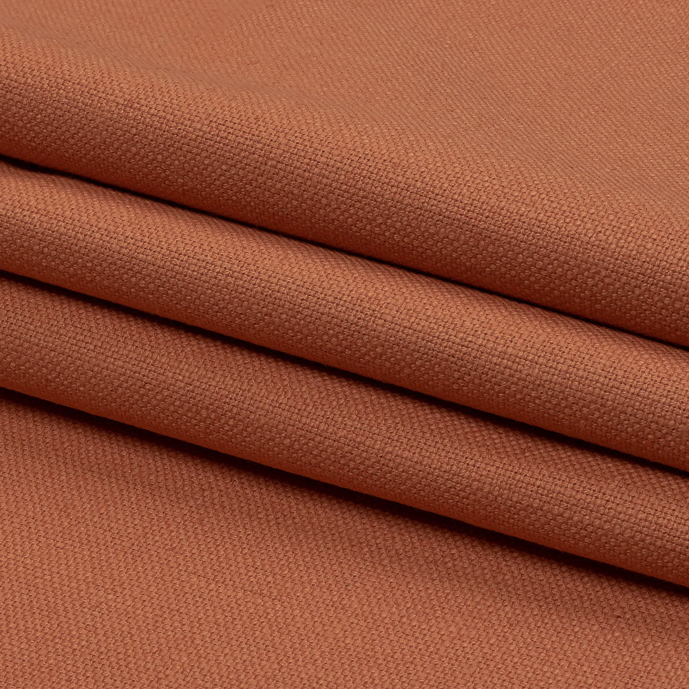 Heavyweight Linen Woven - Coral - British Imported Folded Heavyweight Linen Woven - Coral - British Imported Folded