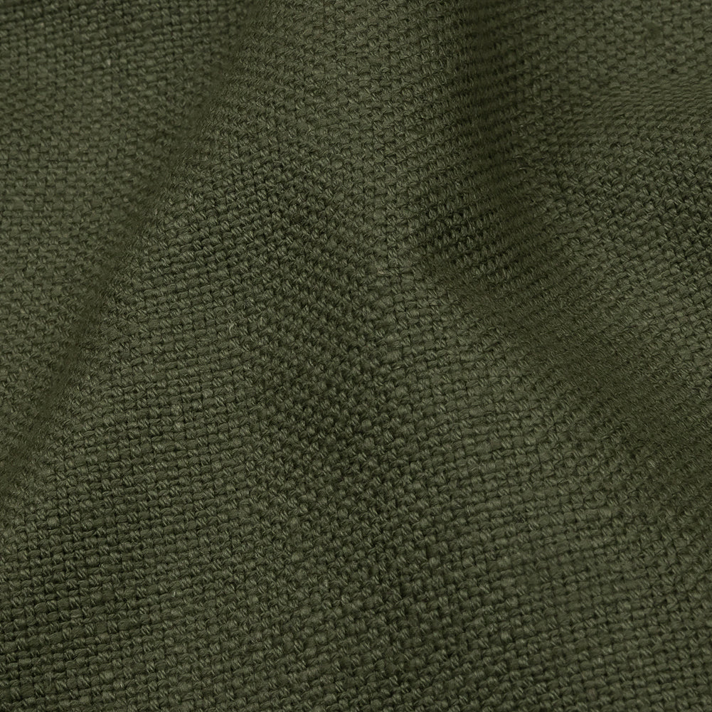 Heavyweight Linen Woven - Khaki - British Imported Detail Heavyweight Linen Woven - Khaki - British Imported Detail