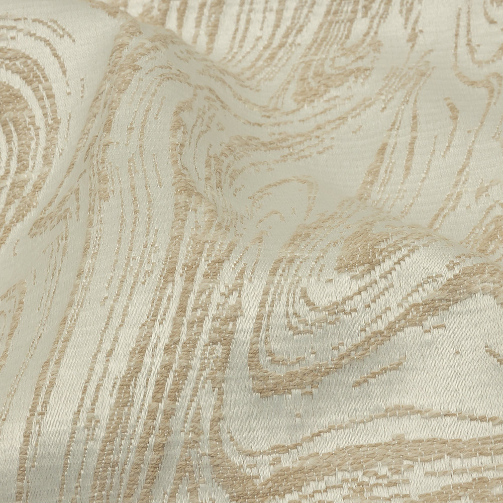 Cotton and Recycled Polyester Drapery Jacquard - Champagne Marbled Lines - British Imported Detail Cotton and Recycled Polyester Drapery Jacquard - Champagne Marbled Lines - British Imported Detail