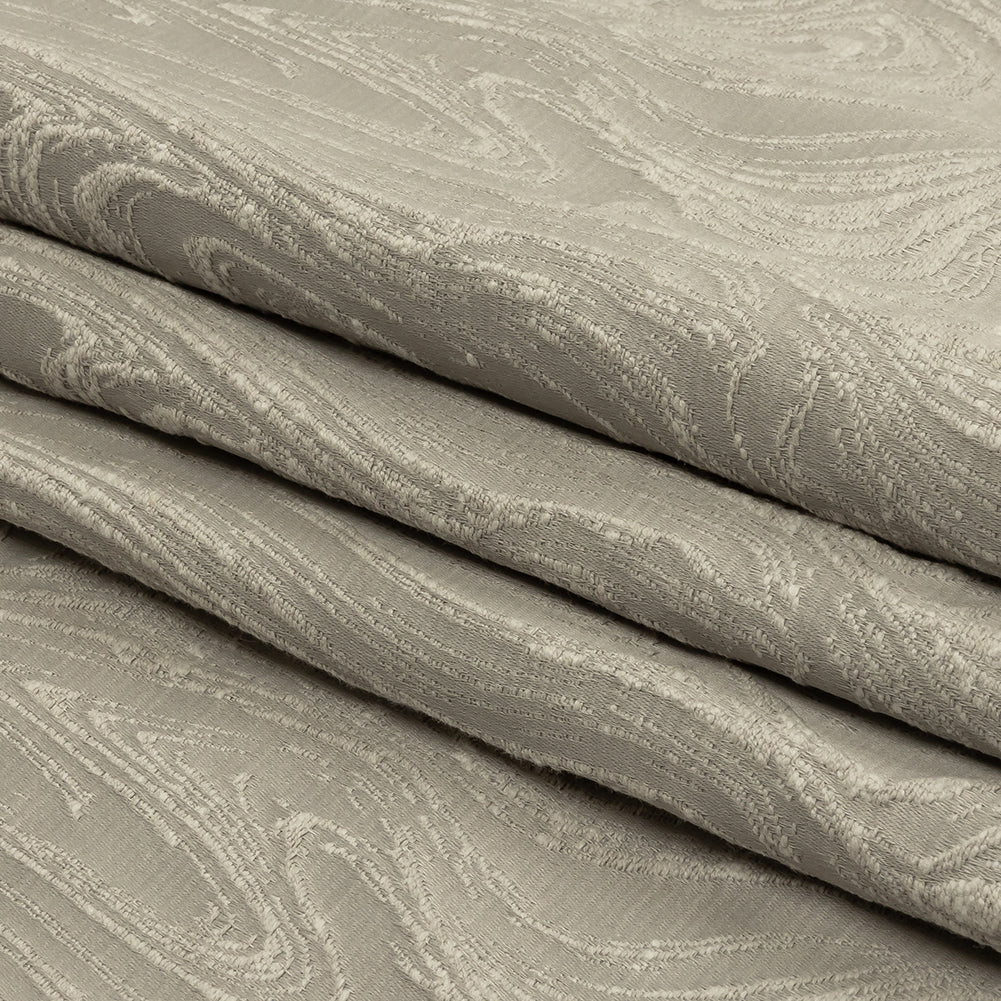 Cotton and Recycled Polyester Drapery Jacquard - Silver Marbled Lines - British Imported Folded Cotton and Recycled Polyester Drapery Jacquard - Silver Marbled Lines - British Imported Folded