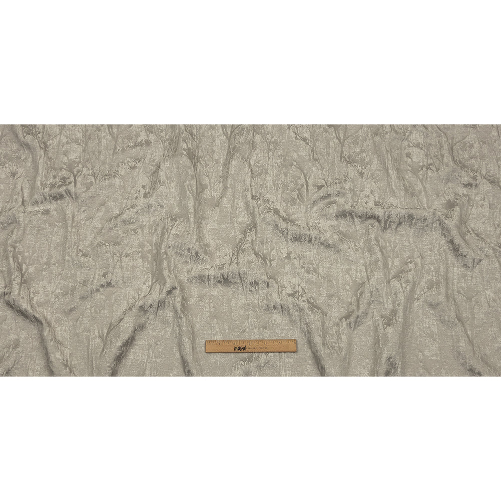 Cotton and Recycled Polyester Drapery Jacquard - Silver Misty Foliage - British Imported Full Cotton and Recycled Polyester Drapery Jacquard - Silver Misty Foliage - British Imported Full