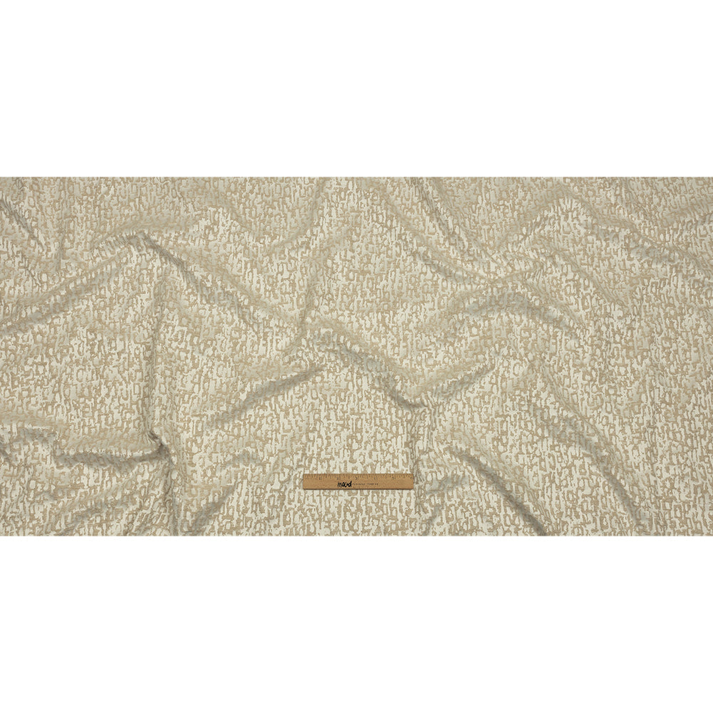 Cotton and Recycled Polyester Drapery Jacquard - Champagne Bark-Like Abstract - British Imported Full Cotton and Recycled Polyester Drapery Jacquard - Champagne Bark-Like Abstract - British Imported Full