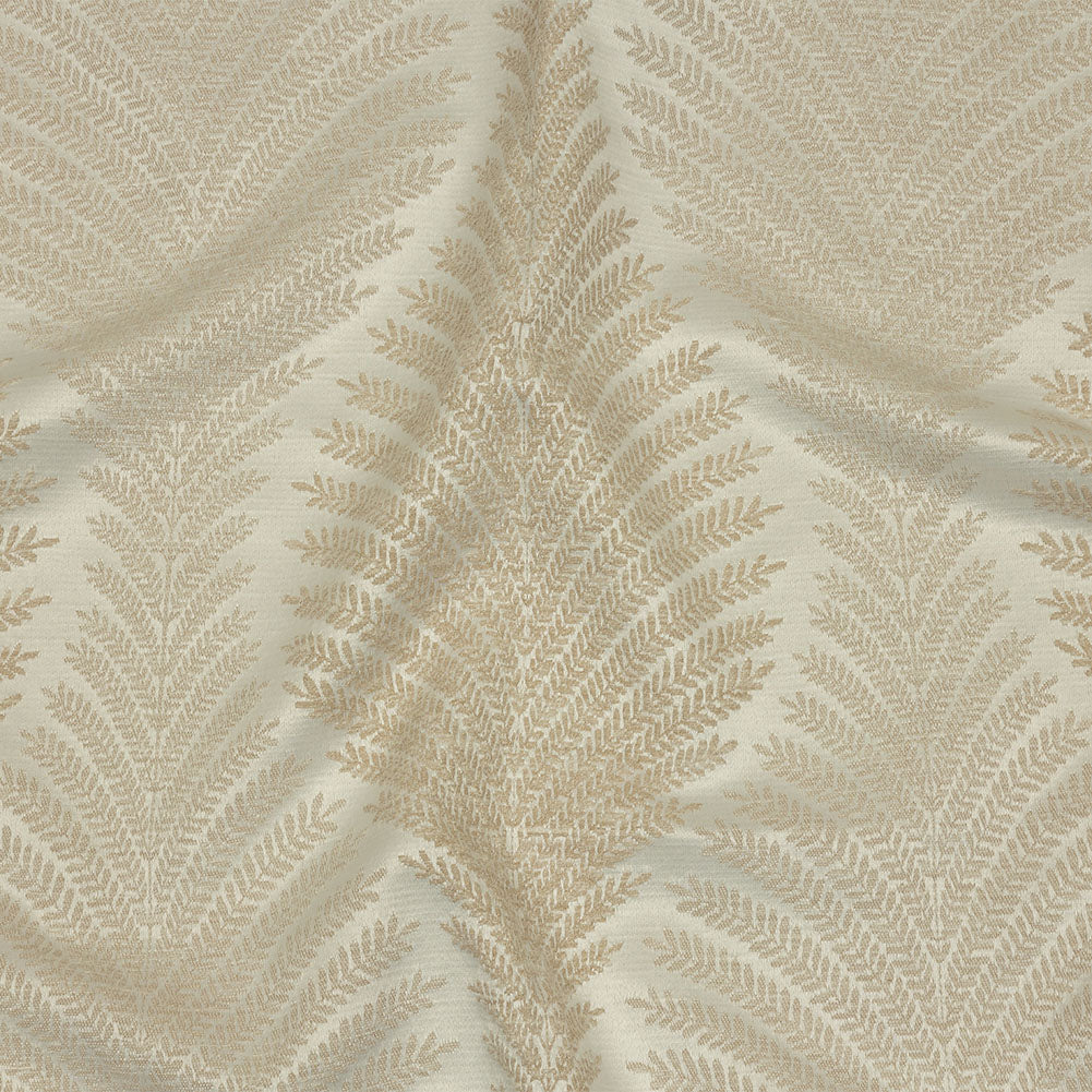 Cotton and Recycled Polyester Drapery Jacquard - Champagne Leaf Chains - British Imported Cotton and Recycled Polyester Drapery Jacquard - Champagne Leaf Chains - British Imported