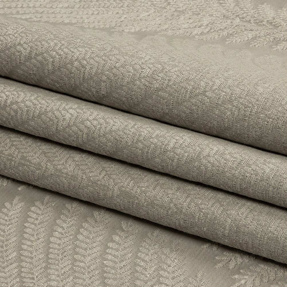Cotton and Recycled Polyester Drapery Jacquard - Silver Leaf Chains - British Imported Folded Cotton and Recycled Polyester Drapery Jacquard - Silver Leaf Chains - British Imported Folded