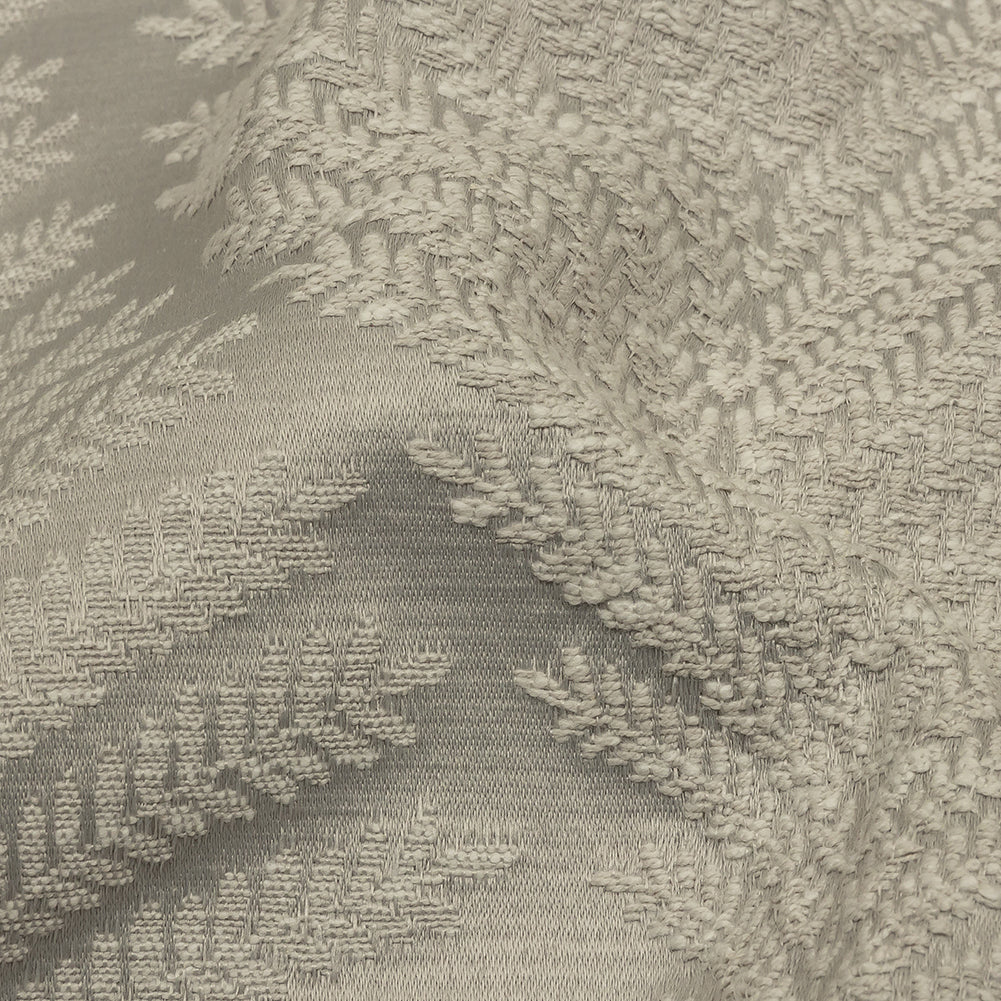 Cotton and Recycled Polyester Drapery Jacquard - Silver Leaf Chains - British Imported Detail Cotton and Recycled Polyester Drapery Jacquard - Silver Leaf Chains - British Imported Detail