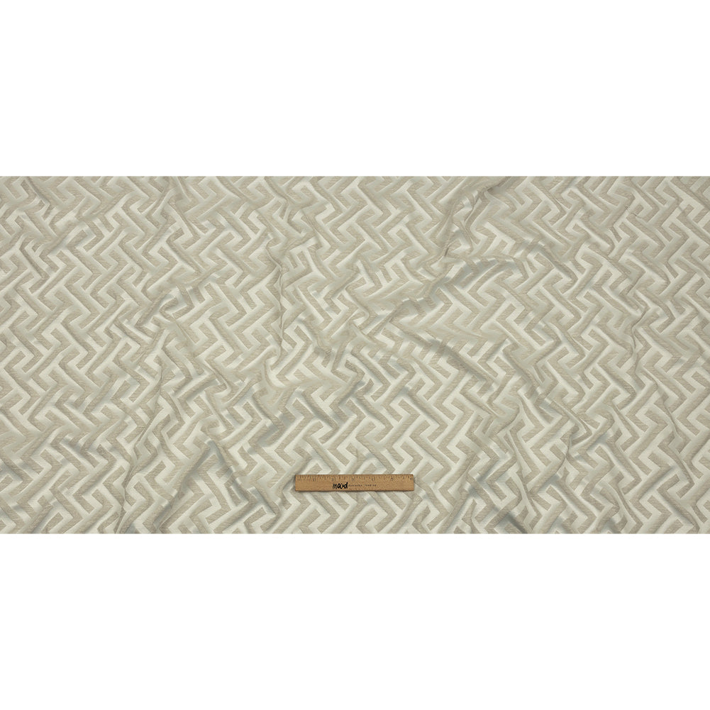 Cotton and Recycled Polyester Drapery Jacquard - Ivory Broken Chevrons - British Imported Full Cotton and Recycled Polyester Drapery Jacquard - Ivory Broken Chevrons - British Imported Full