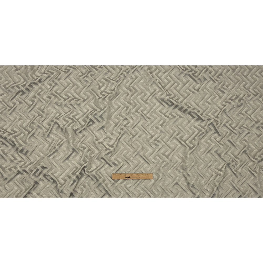 Cotton and Recycled Polyester Drapery Jacquard - Silver Broken Chevrons - British Imported Full Cotton and Recycled Polyester Drapery Jacquard - Silver Broken Chevrons - British Imported Full