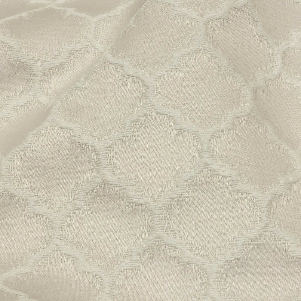 Cotton and Recycled Polyester Drapery Jacquard - Pearl Fancy Little Ogees - British Imported Detail Cotton and Recycled Polyester Drapery Jacquard - Pearl Fancy Little Ogees - British Imported Detail