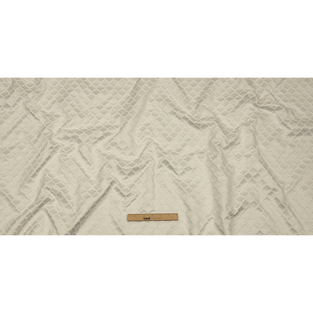 Cotton and Recycled Polyester Drapery Jacquard - Pearl Fancy Little Ogees - British Imported Full Cotton and Recycled Polyester Drapery Jacquard - Pearl Fancy Little Ogees - British Imported Full