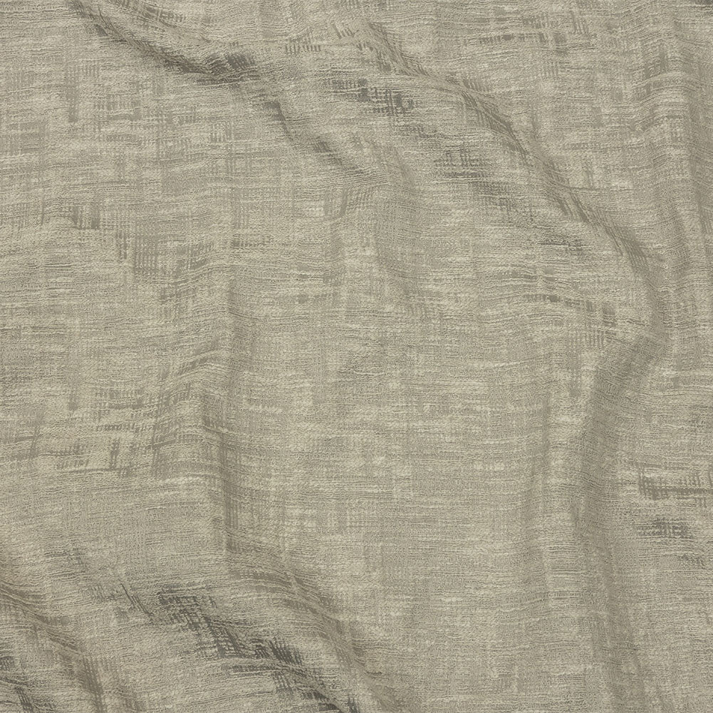 Cotton and Recycled Polyester Drapery Jacquard - Silver Crosshatched Lines - British Imported Cotton and Recycled Polyester Drapery Jacquard - Silver Crosshatched Lines - British Imported
