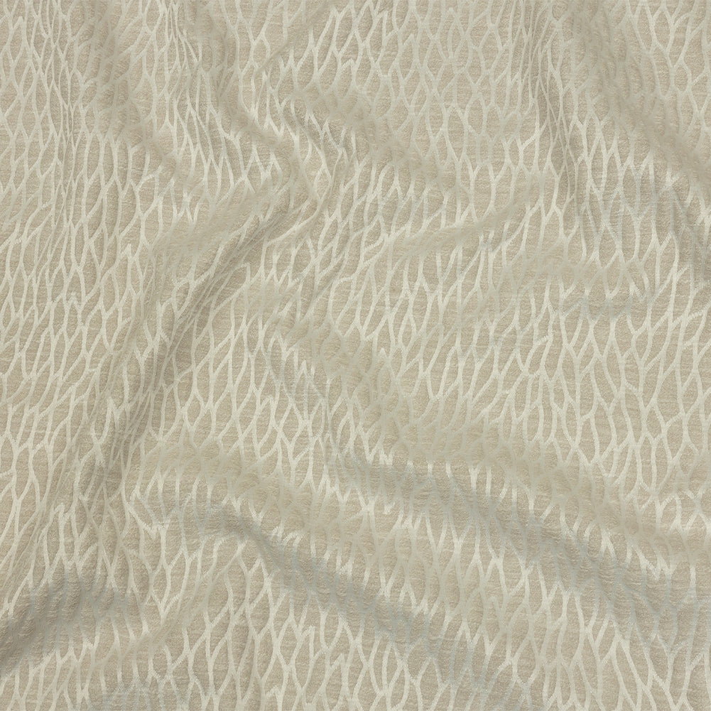 Recycled Polyester Drapery Jacquard - Ivory Stepping Stones - British Imported Recycled Polyester Drapery Jacquard - Ivory Stepping Stones - British Imported