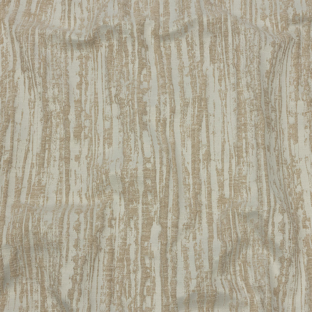 Recycled Polyester Drapery Jacquard - Champagne Striated - British Imported Recycled Polyester Drapery Jacquard - Champagne Striated - British Imported