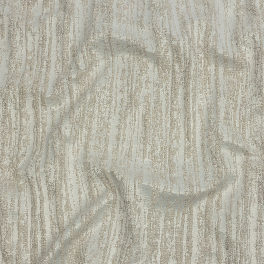 Recycled Polyester Drapery Jacquard - Ivory Striated - British Imported Recycled Polyester Drapery Jacquard - Ivory Striated - British Imported