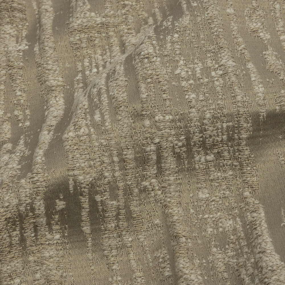 Recycled Polyester Drapery Jacquard - Latte Striated - British Imported Detail Recycled Polyester Drapery Jacquard - Latte Striated - British Imported Detail