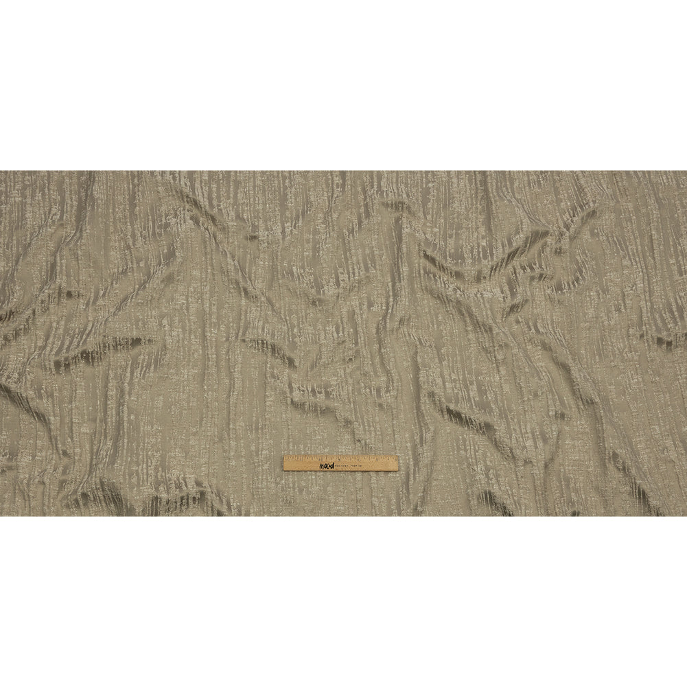 Recycled Polyester Drapery Jacquard - Latte Striated - British Imported Full Recycled Polyester Drapery Jacquard - Latte Striated - British Imported Full